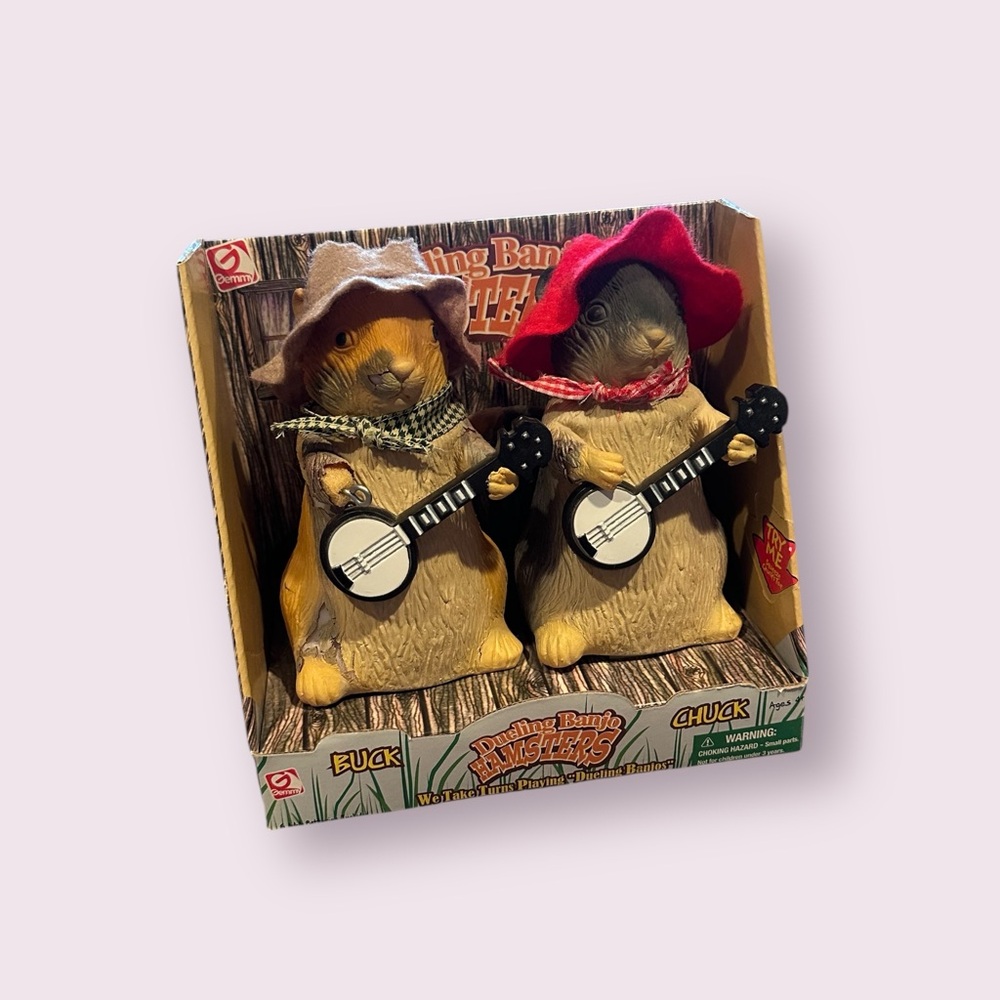Vintage New In Package Gemmy Dueling Banjo Hamsters Interactive Buck & Chuck